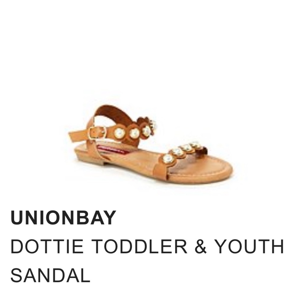 NIB Girls Cognac Youth Sandals size 4